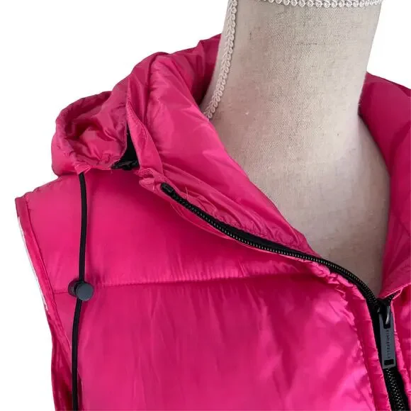 Rino & Pelle REIA Padded Gilet Hot Pink Hooded Puffer Vest Women’s UK 10 / US 6 - Picture 5 of 10